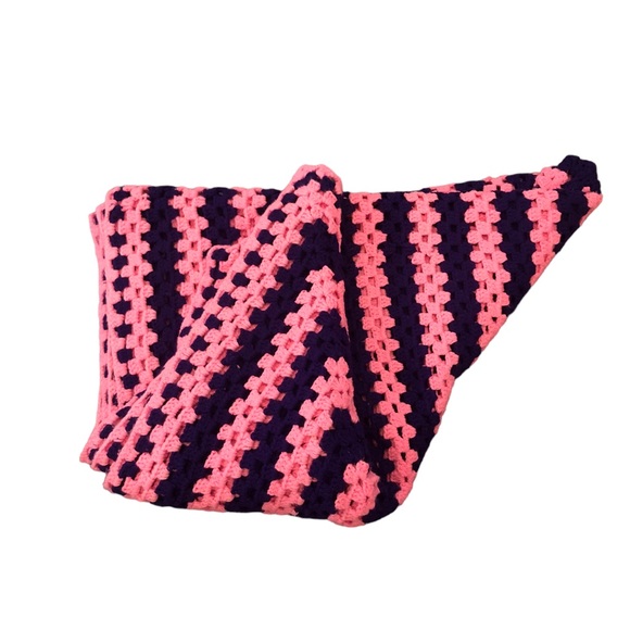 Hand Made Pink and Purple Crochet Tablecloth or Blanket - Picture 5 of 6